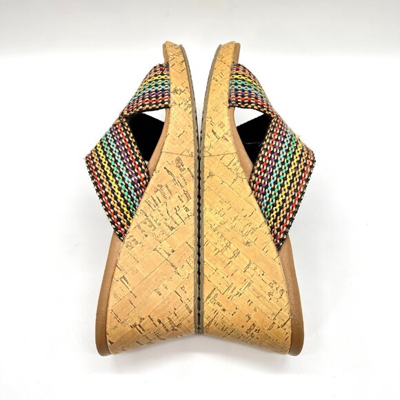 Skechers Cali Womens Beverlee Delighted Wedge Vegan Sandals Rainbow Multicolor - Picture 8 of 15